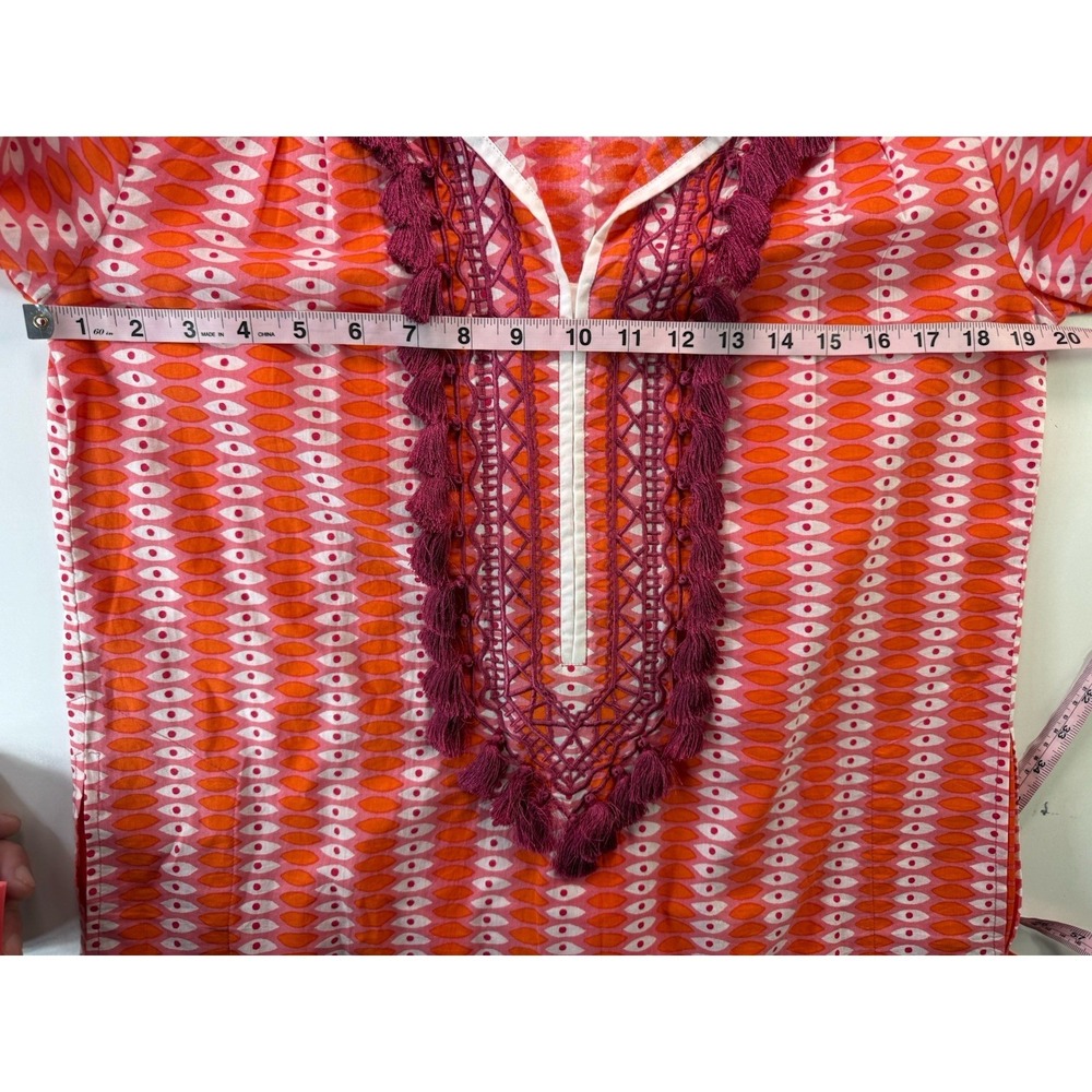 RO'S GARDEN Alessandra Maxi Caftan Colorful Tassels Anthropologie Size Small New - Picture 12 of 14